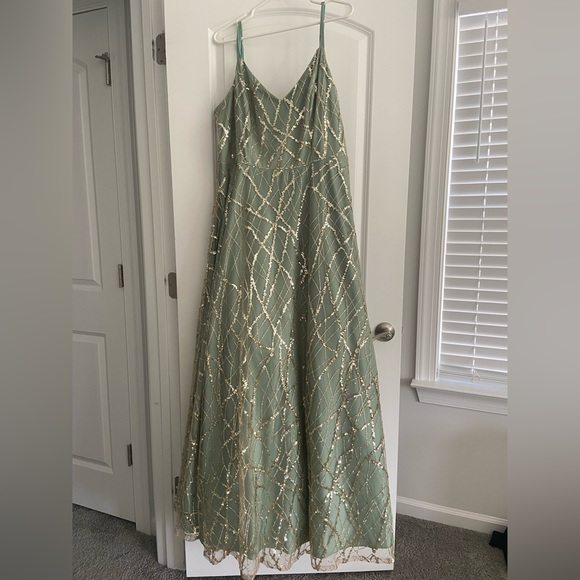 Macy's | Dresses | Sage Green Prom Dressball Gown | Poshmark